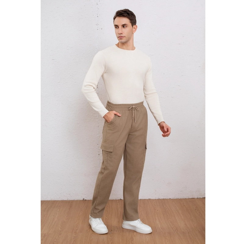 PANTALON RECTO HOMBRE COTELE INTERIOR POLAR BOLSILLOS CARGO 7156 - 3