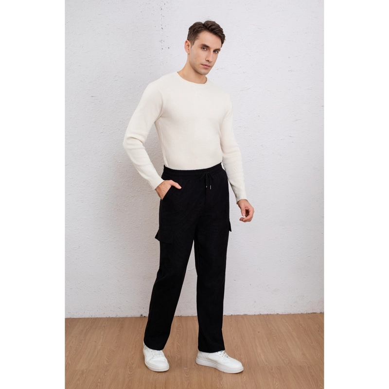 PANTALON RECTO HOMBRE COTELE INTERIOR POLAR BOLSILLOS CARGO 7156 - 3