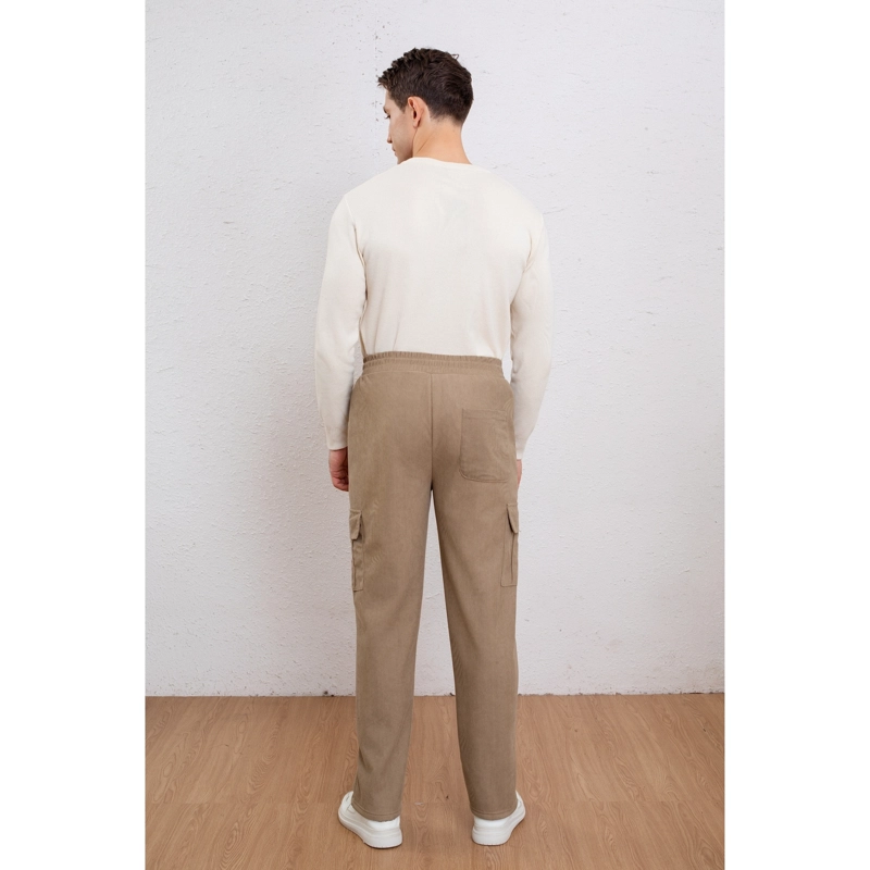 PANTALON RECTO HOMBRE COTELE INTERIOR POLAR BOLSILLOS CARGO 7156 - 4