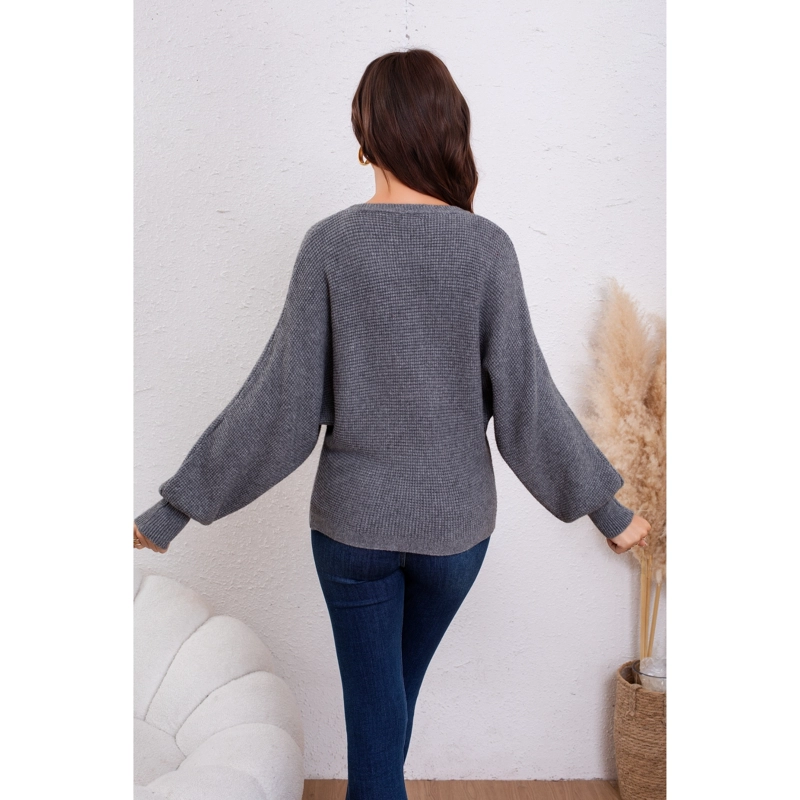 SWEATER MUJER MANGA LARGA MURCIELAGO TEJIDO DISEÑO CORAZON 6022 - 4