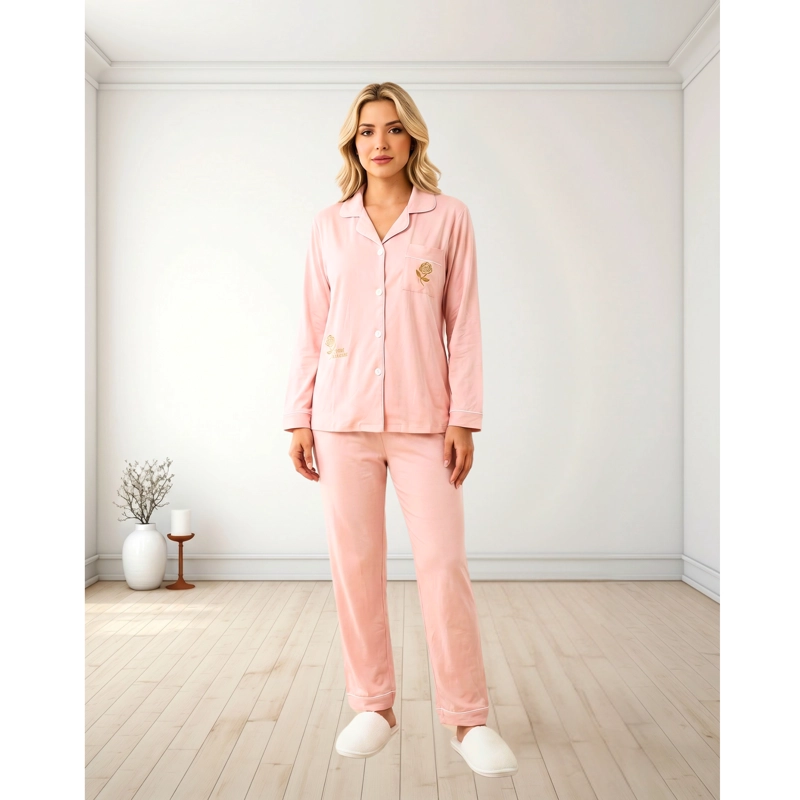 PIJAMA MUJER MANGA LARGA CON BOTONES 6597 - 1