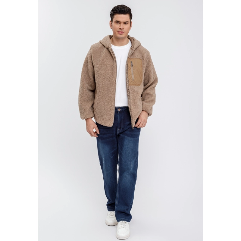 CHAQUETA CORDERITO HOMBRE PREMIUM CALIDAD PREMIUM GORRO CIERRE 6092 - 2