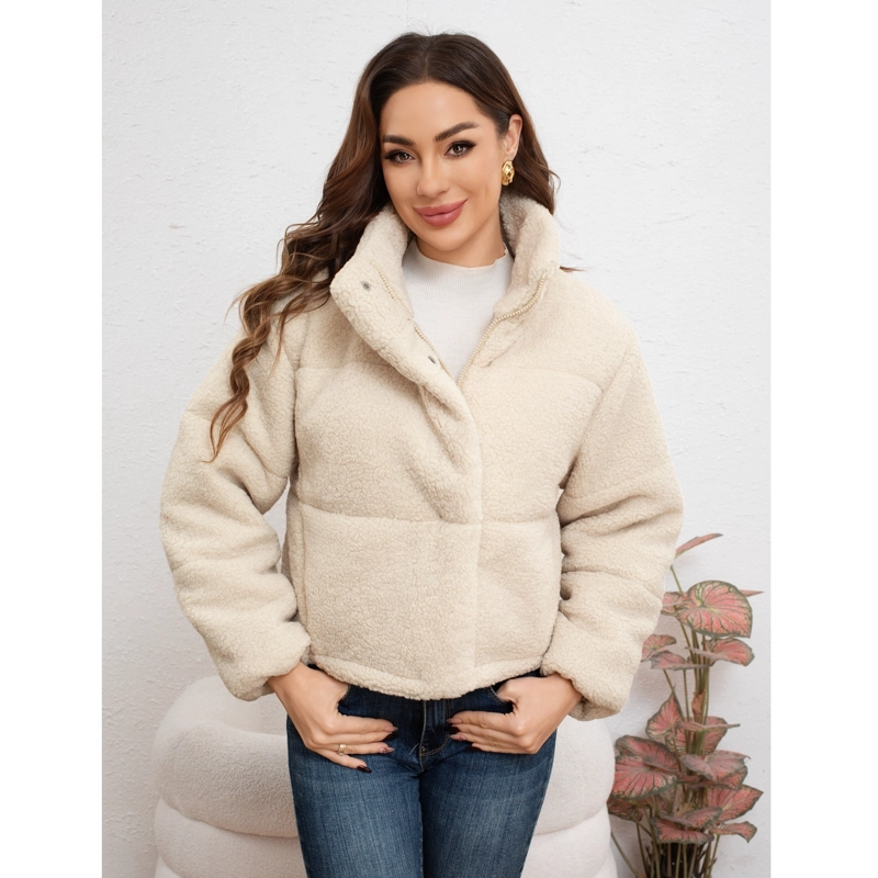 CHAQUETA CORTA CORDERITO MUJER PREMIUM CALIDAD CUELLO ALTO 6090 - 2