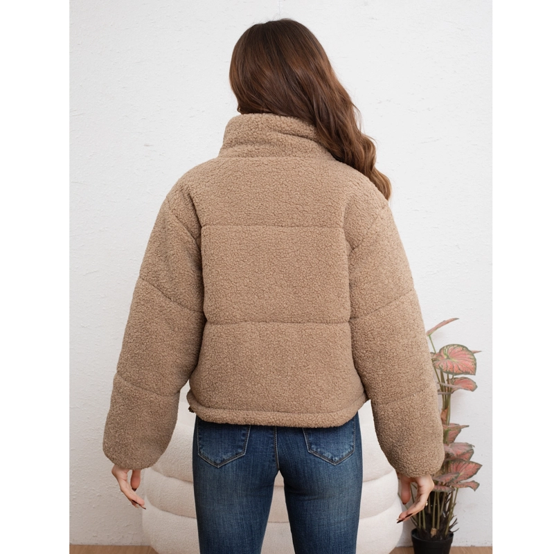 CHAQUETA CORTA CORDERITO MUJER PREMIUM CALIDAD CUELLO ALTO 6090 - 3