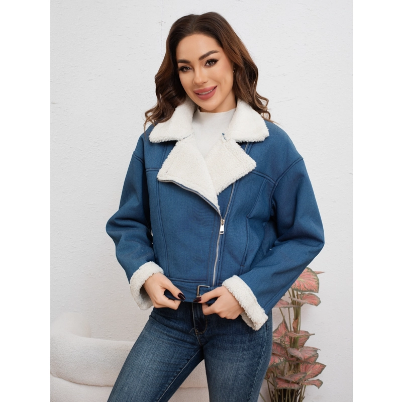 CHAQUETA PILOTO MUJER CHIPORRO CIERRES BOLSILLOS TIPO JEANS 7047 - 2