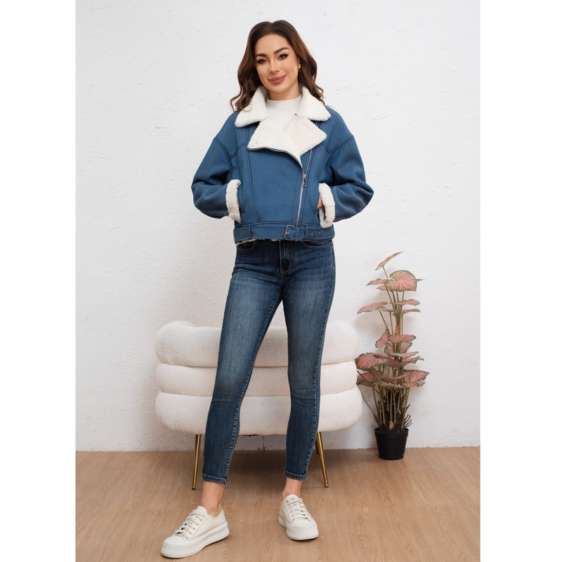 CHAQUETA PILOTO MUJER CHIPORRO CIERRES BOLSILLOS TIPO JEANS 7047 - 3