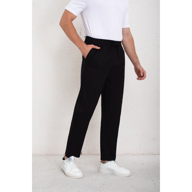 PANTALON DE VESTIR HOMBRE TIPO LINO CASUAL VERANO LISO 7147 - 2