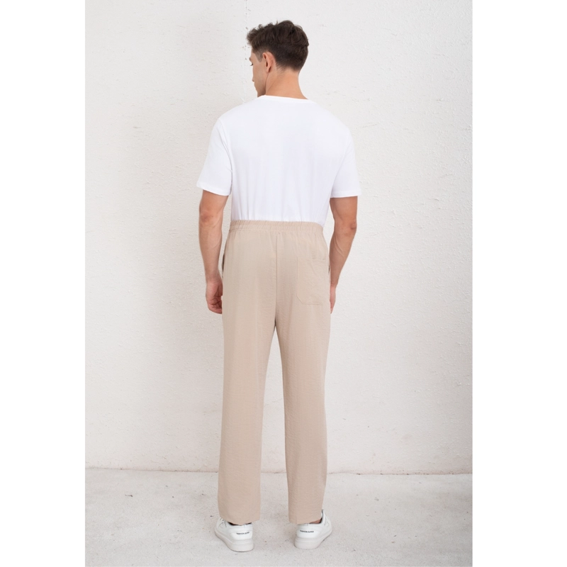 PANTALON DE VESTIR HOMBRE TIPO LINO CASUAL VERANO LISO 7147 - 3