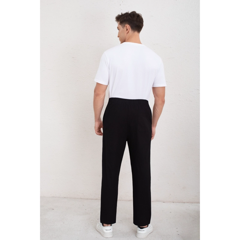 PANTALON DE VESTIR HOMBRE TIPO LINO CASUAL VERANO LISO 7147 - 4