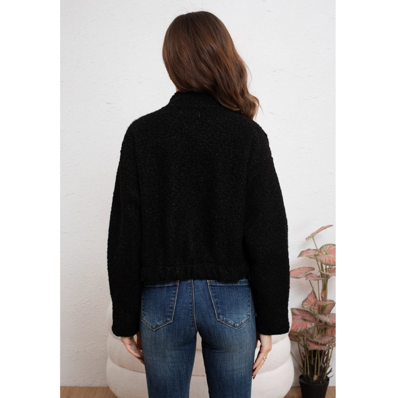 CHAQUETA MUJER TIPO TEDDY CORDERITO BROCHES BOLSILLO INVIERNO 6087 - 4