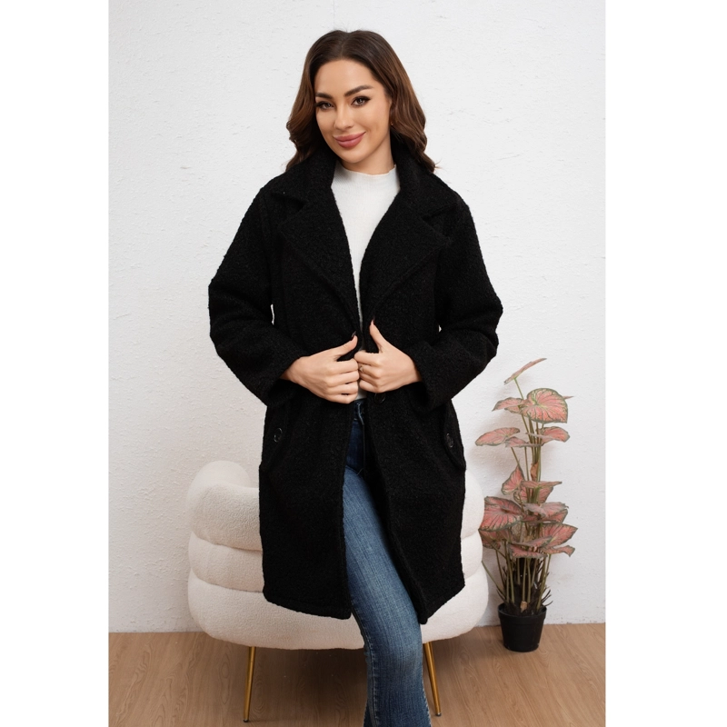 ABRIGO LARGO MUJER CHAQUETA TIPO CORDERITO INVIERNO TENDENCIA 6085 - 1