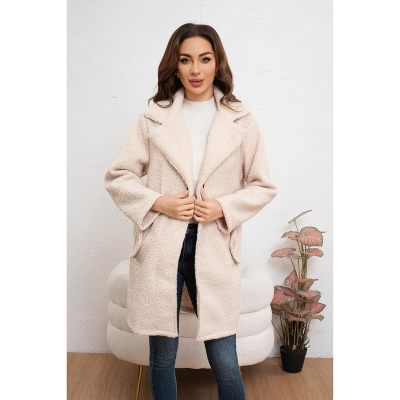 ABRIGO LARGO MUJER CHAQUETA TIPO CORDERITO INVIERNO TENDENCIA 6085 - 1