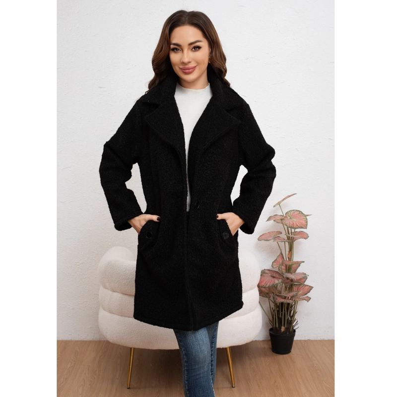 ABRIGO LARGO MUJER CHAQUETA TIPO CORDERITO INVIERNO TENDENCIA 6085 - 2