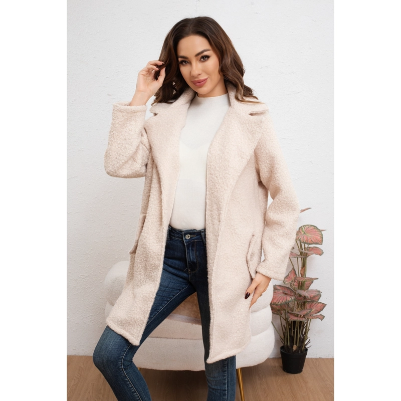 ABRIGO LARGO MUJER CHAQUETA TIPO CORDERITO INVIERNO TENDENCIA 6085 - 3