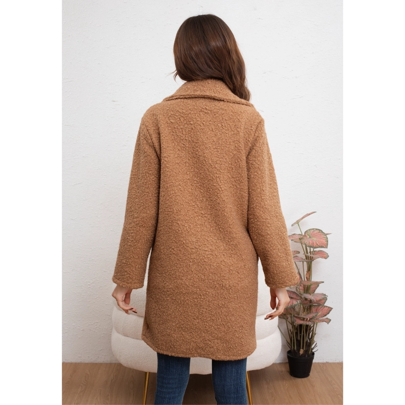 ABRIGO LARGO MUJER CHAQUETA TIPO CORDERITO INVIERNO TENDENCIA 6085 - 4