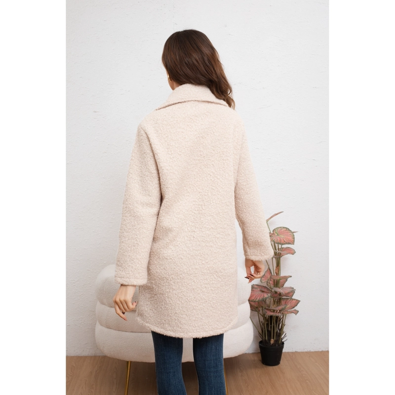 ABRIGO LARGO MUJER CHAQUETA TIPO CORDERITO INVIERNO TENDENCIA 6085 - 4