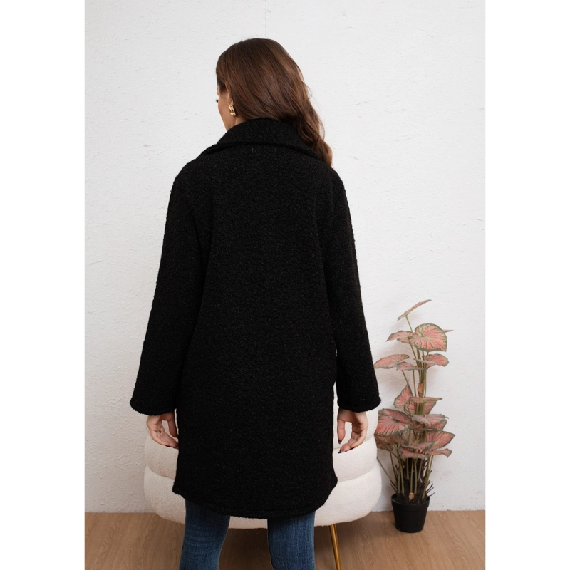 ABRIGO LARGO MUJER CHAQUETA TIPO CORDERITO INVIERNO TENDENCIA 6085 - 4