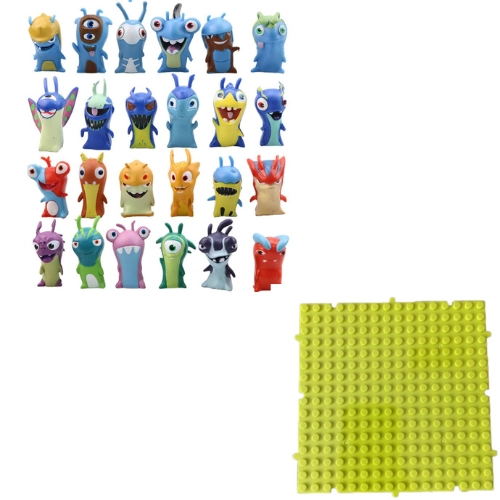 BAJOTERRA SLUGTERRA SET DE 24 FIGURAS DE BABOSAS + BASE COMPATIBLE CON LEGO 16 PUNTOS - 1