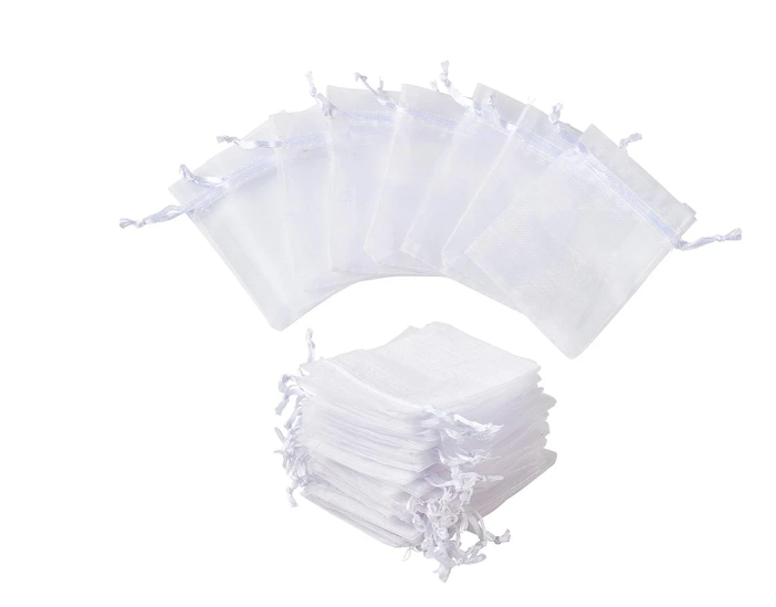 50 BOLSAS DE ORGANZA 10 X 15 CMS BLANCAS +REGALO - 4