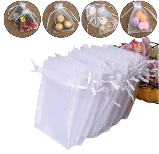2 BOLSAS DE ORGANZA GRANDE 25 X 35 CMS BLANCAS - 1