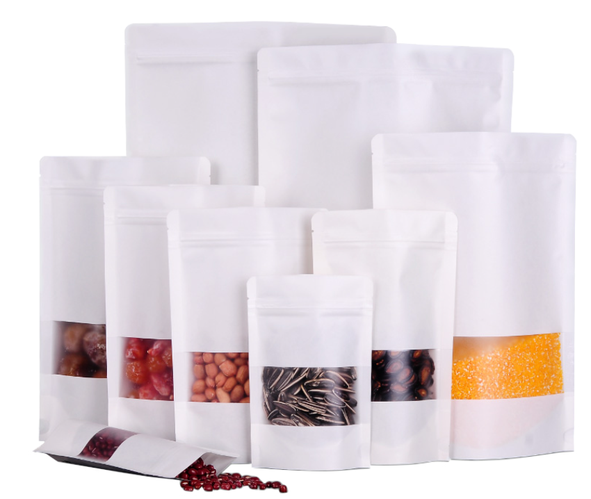 50 BOLSAS PAPEL KRAFT BLANCAS 15X22+4 CMS, RESELLABLES - 1