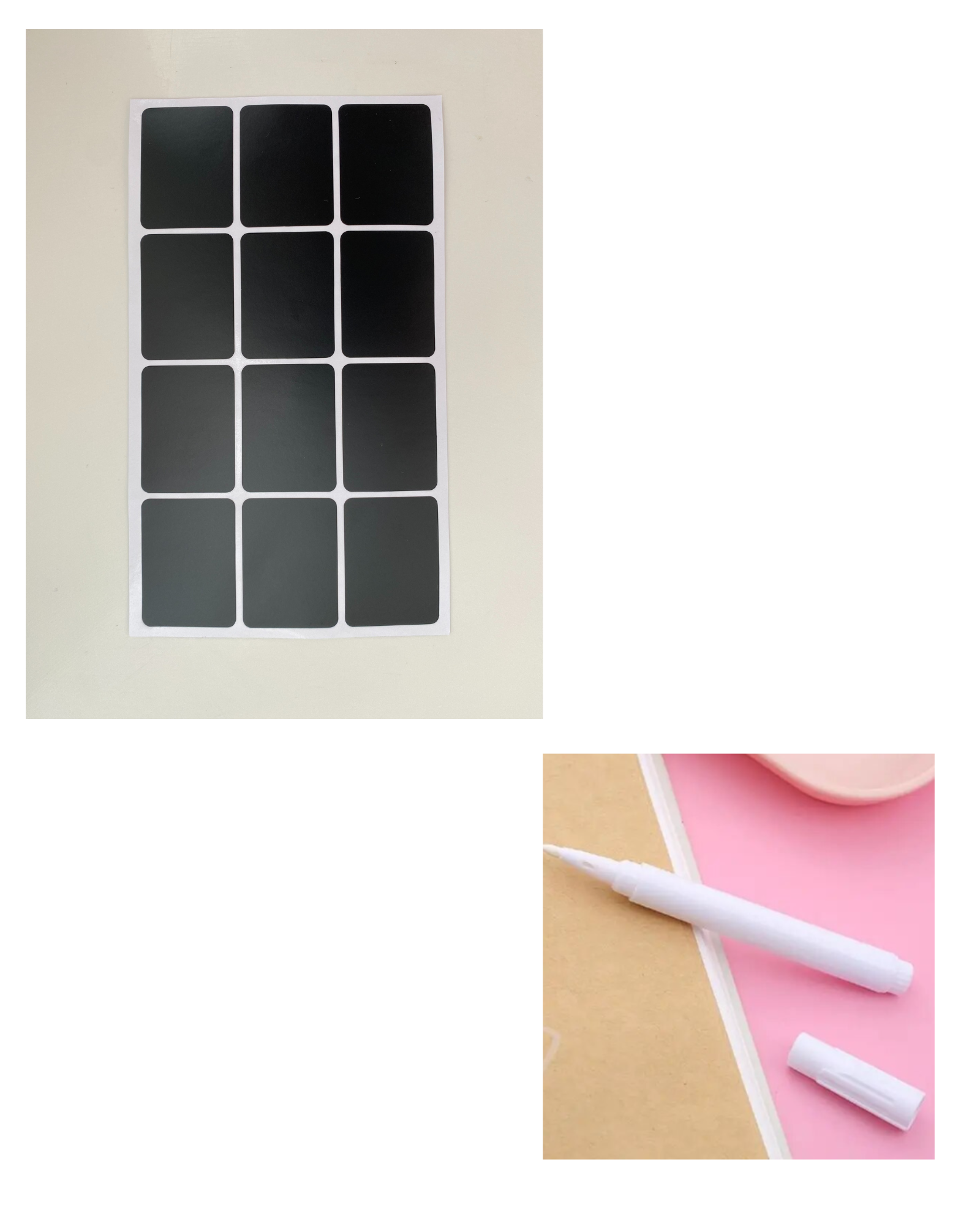 120 ETIQUETAS PIZARRA ADHESIVAS 4 * 3 CMS + LÁPIZ TIZA - 1