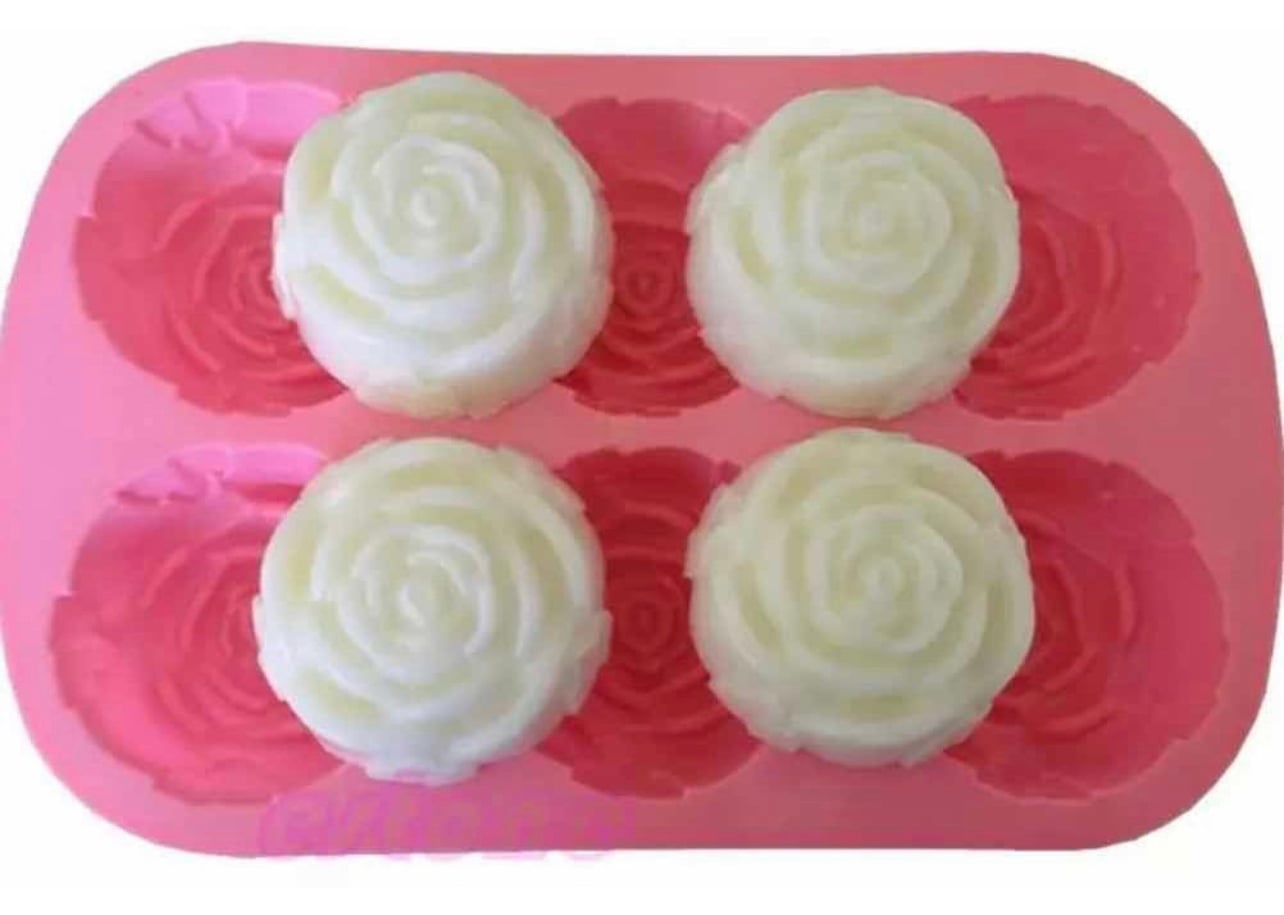 MOLDE DE SILICONA 6 ROSAS JABÓN REPOSTERÍA CHOCOLATE MUFFIN - 1