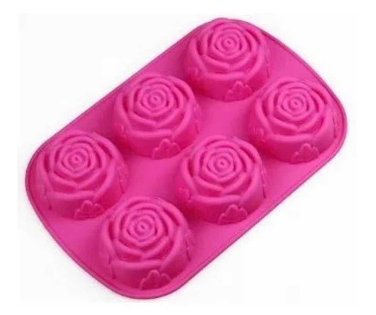 MOLDE DE SILICONA 6 ROSAS JABÓN REPOSTERÍA CHOCOLATE MUFFIN - 2
