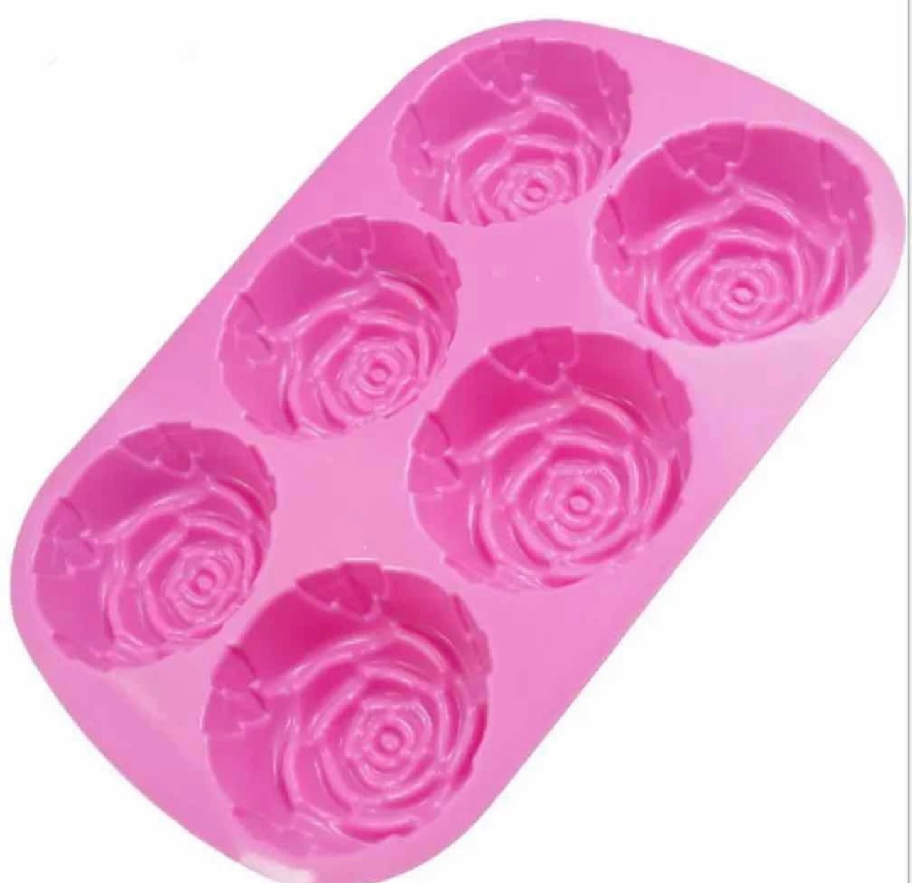 MOLDE DE SILICONA 6 ROSAS JABÓN REPOSTERÍA CHOCOLATE MUFFIN - 3