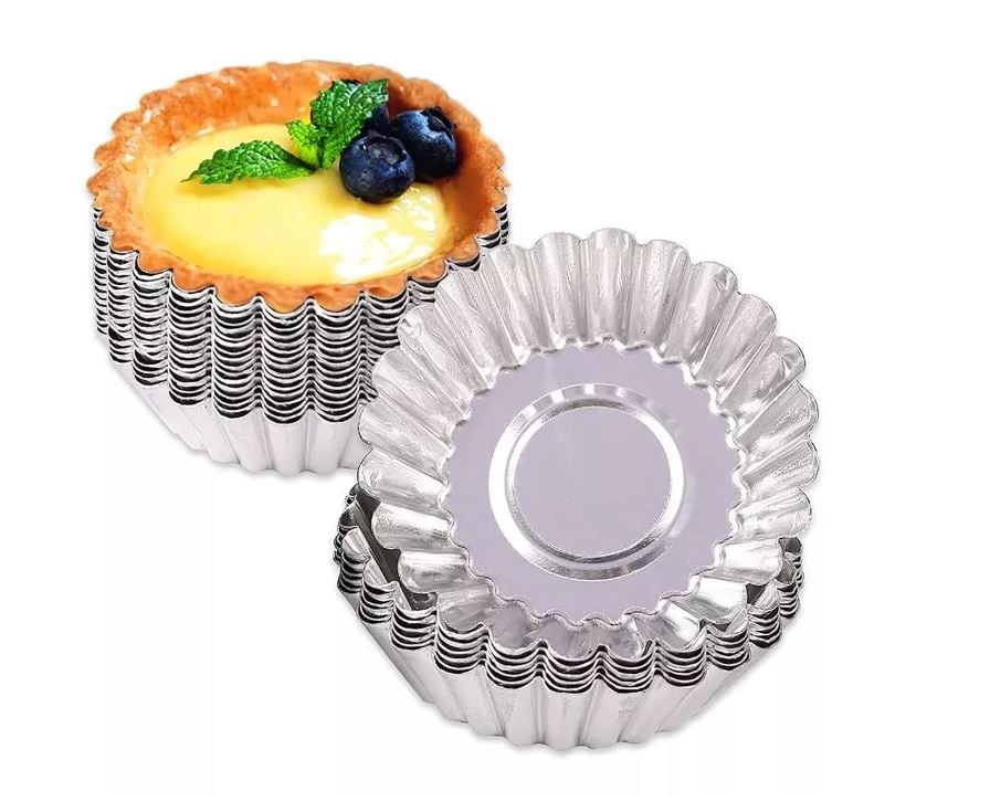 PACK SET KIT 6 MOLDES DE ALUMINIO MINI TARTALETA O MINI PIE - 1