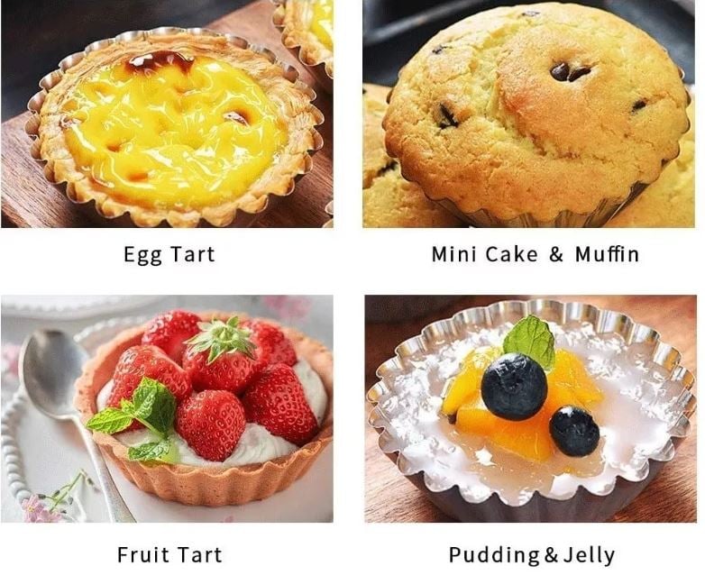 PACK SET KIT 6 MOLDES DE ALUMINIO MINI TARTALETA O MINI PIE - 5
