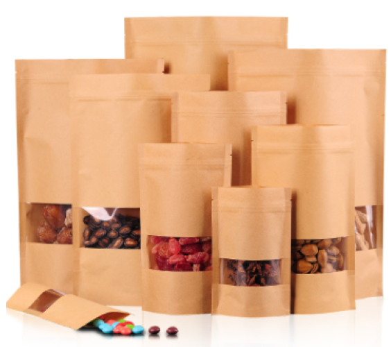 50 BOLSAS DE PAPEL KRAFT 18X30+5 CMS, RESELLABLES - 1