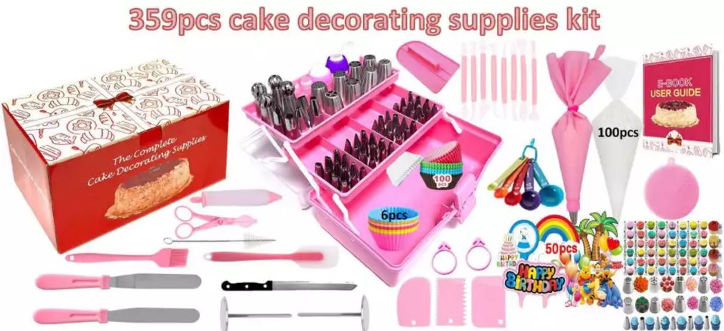 SET KIT DE REPOSTERÍA DECORACIÓN 359 PIEZAS MALETA 3 NIVELES - 2
