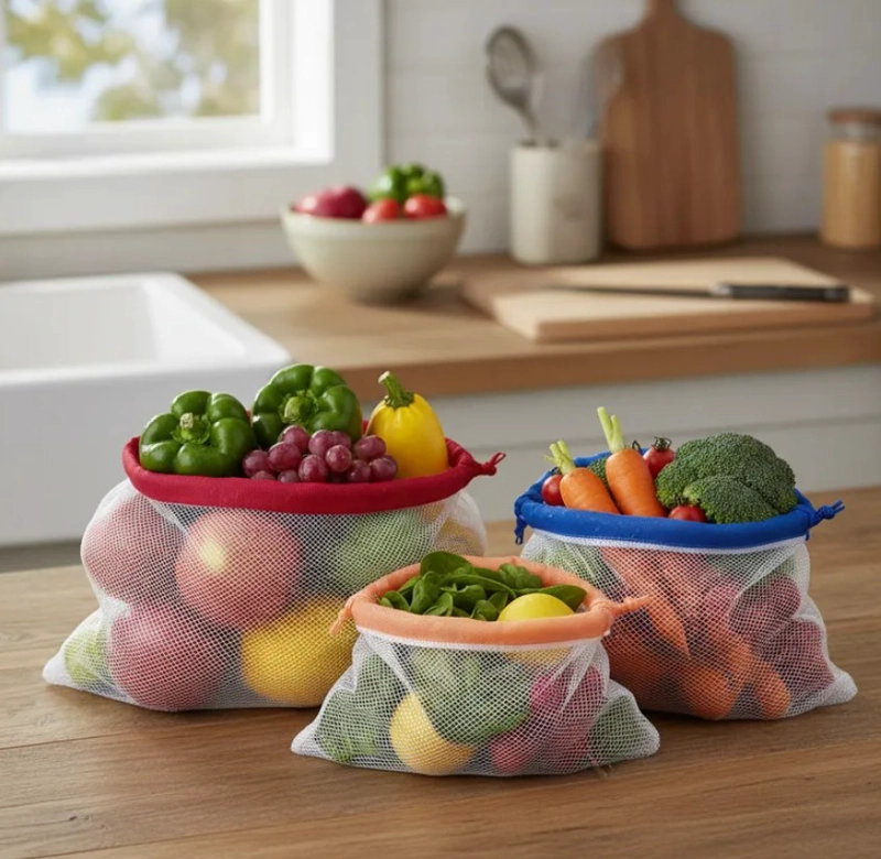 3 BOLSAS PERFORADAS PARA FRUTAS Y VERDURAS - 1