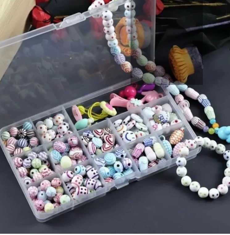 SET E JUEGO DIDACTICO MANUALIDAD COLLARES PULSERA BISUTERIA - 1