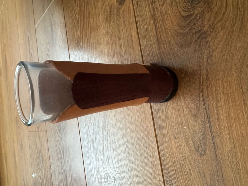 VASO SHOT TEQUILERO CON BOTA FORRO CUERO ORIGINAL MEXICANO C - 3