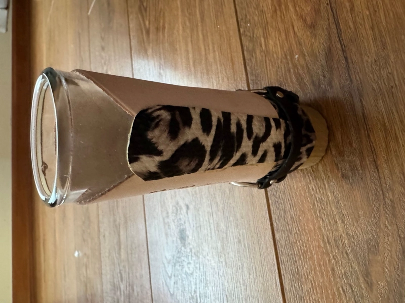 VASO SHOT TEQUILERO CON BOTA FORRO CUERO ORIGINAL MEXICANO L - 4