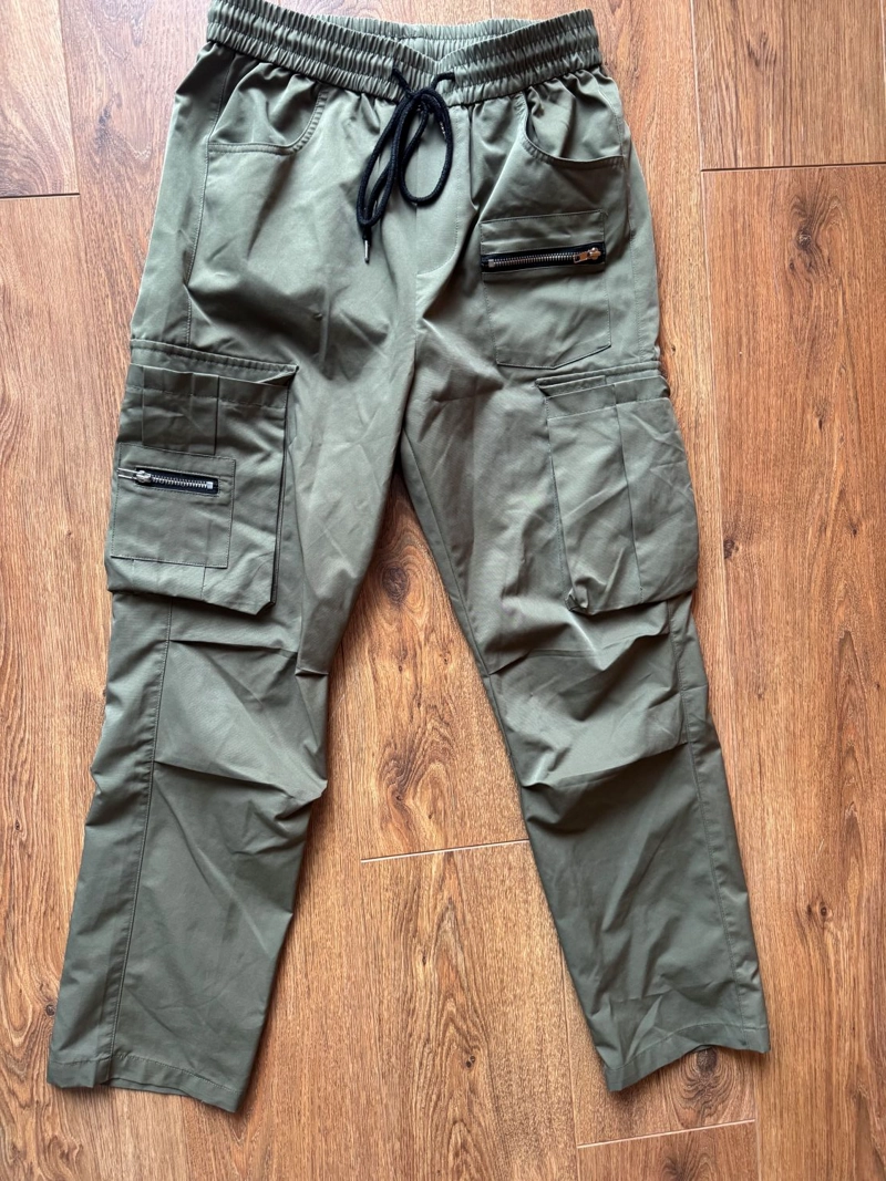PANTALON CARGO JOGGER HOMBRE VERDE MILITAR BOLSILLOS (USADO) - 3