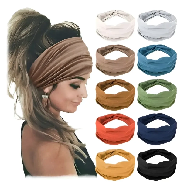 DIADEMA O CINTILLO ANCHOS ANTIDESLIZANTES PARA DEPORTE Y YOGA  ALEATORIO - 1