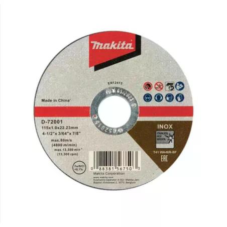 DISCO CORTE ACERO INOX 4 1/2''X1MM - MAKITA - 1