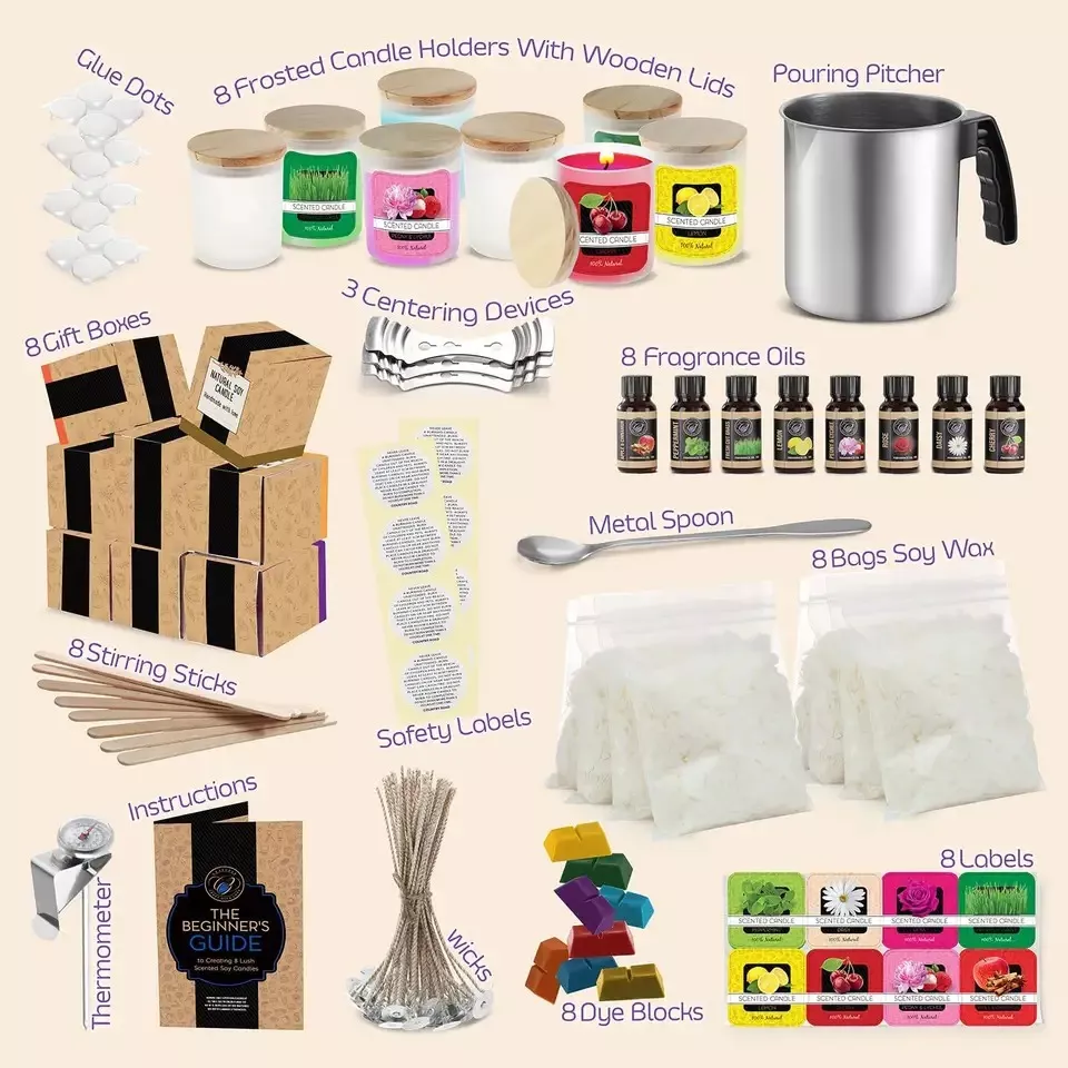 KIT DE FABRICACIÓN DE VELAS DIY (CERA SOYA + AROMAS ) - 2