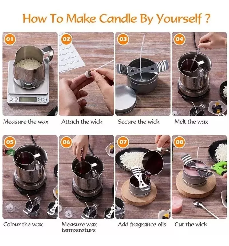 KIT DE FABRICACIÓN DE VELAS DIY (CERA SOYA + AROMAS ) - 3