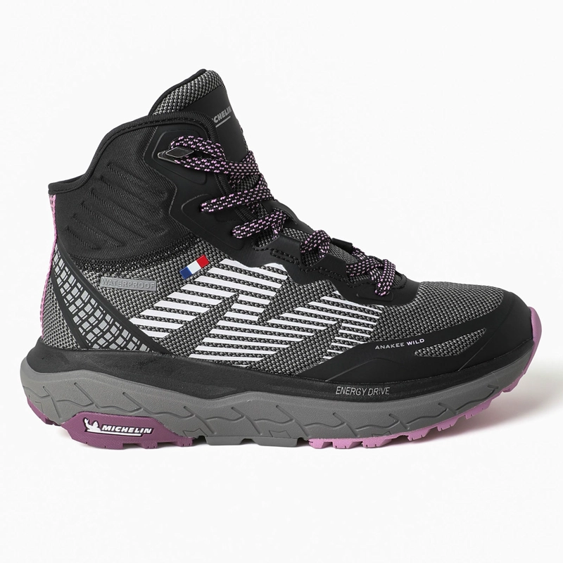BOTIN IMPERMEABLE CAÑA ALTA NEGRO ROSA MUJER MICHELIN AW06 - 1