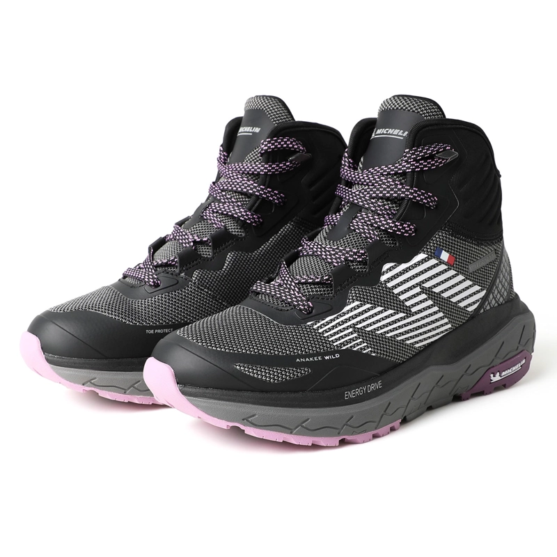 BOTIN IMPERMEABLE CAÑA ALTA NEGRO ROSA MUJER MICHELIN AW06 - 4