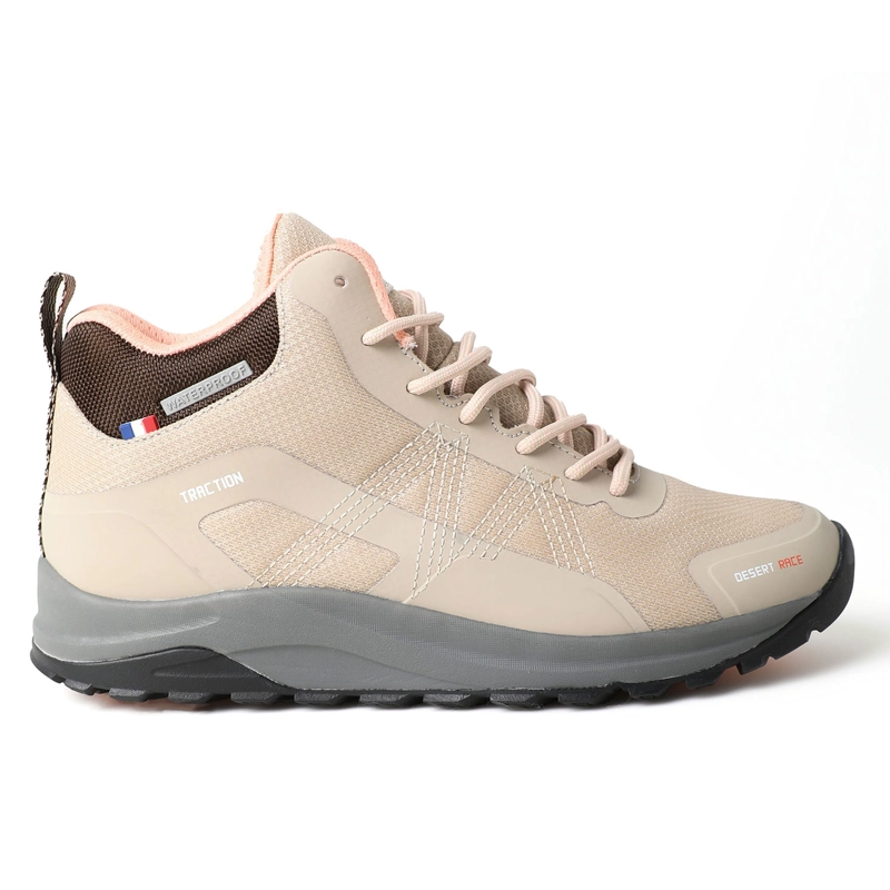 ZAPATILLA BOTIN SENDERISMO MUJER BEIGE ROSA MICHELIN DR09 - 1