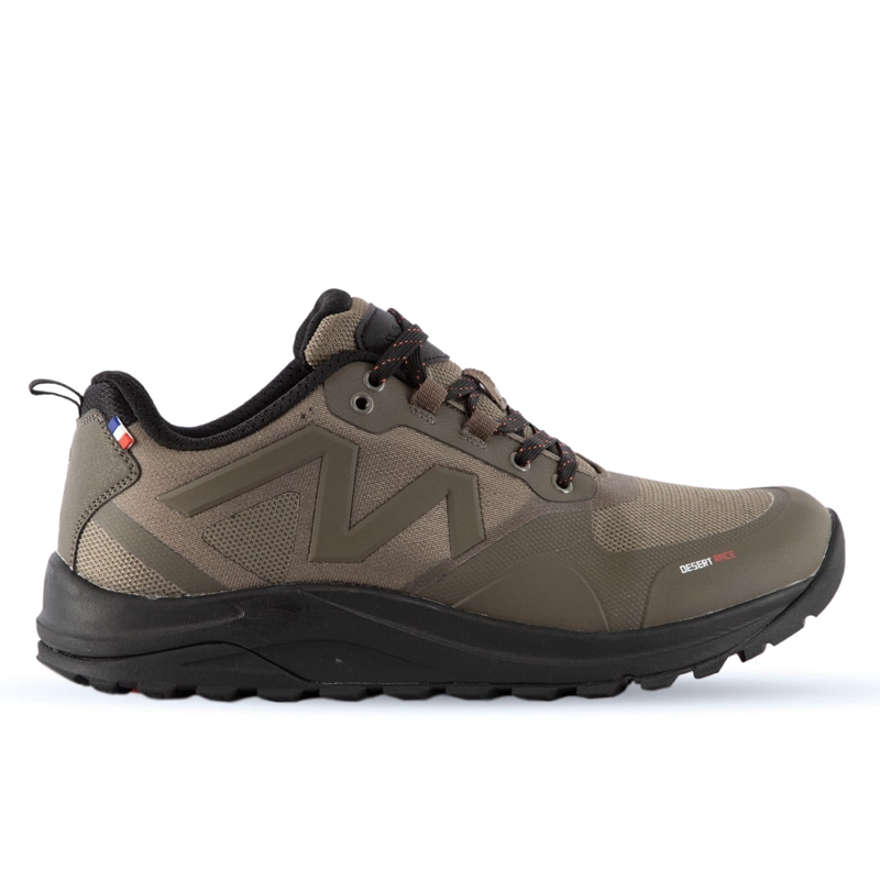 ZAPATILLA HIKING SENDERISMO HOMBRE TAUPE ROJO MICHELIN DR28 - 1