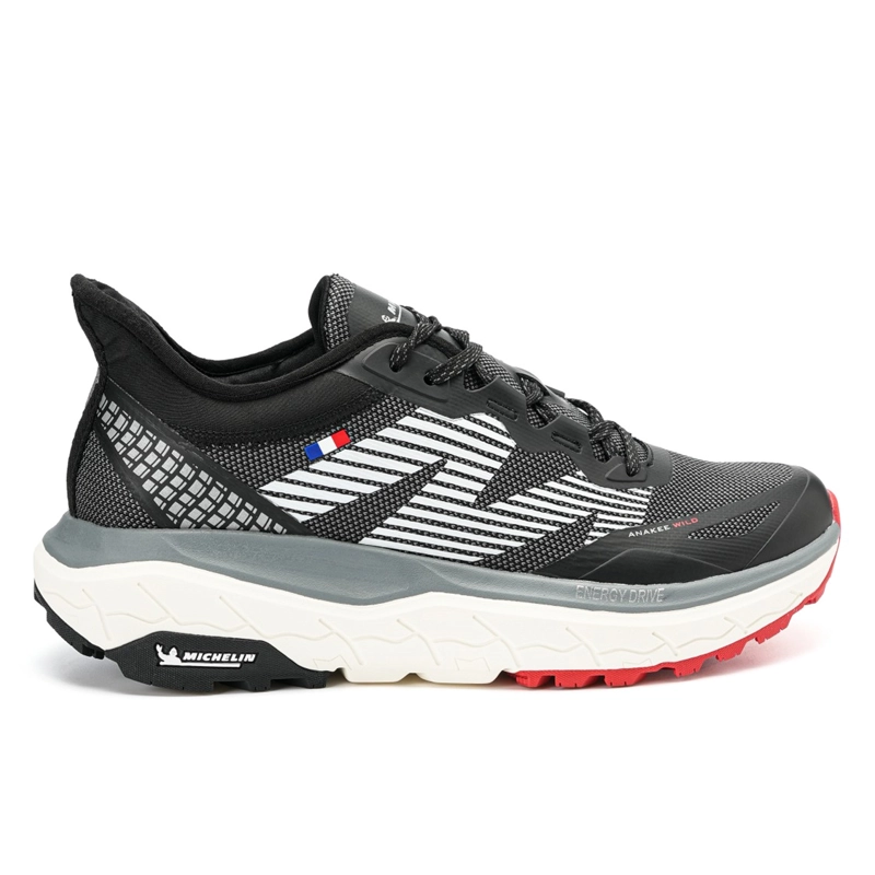 ZAPATILLA TRAIL RUNNING HOMBRE COLOR NEGRO Y ROJO MICHELIN AW05 - 1