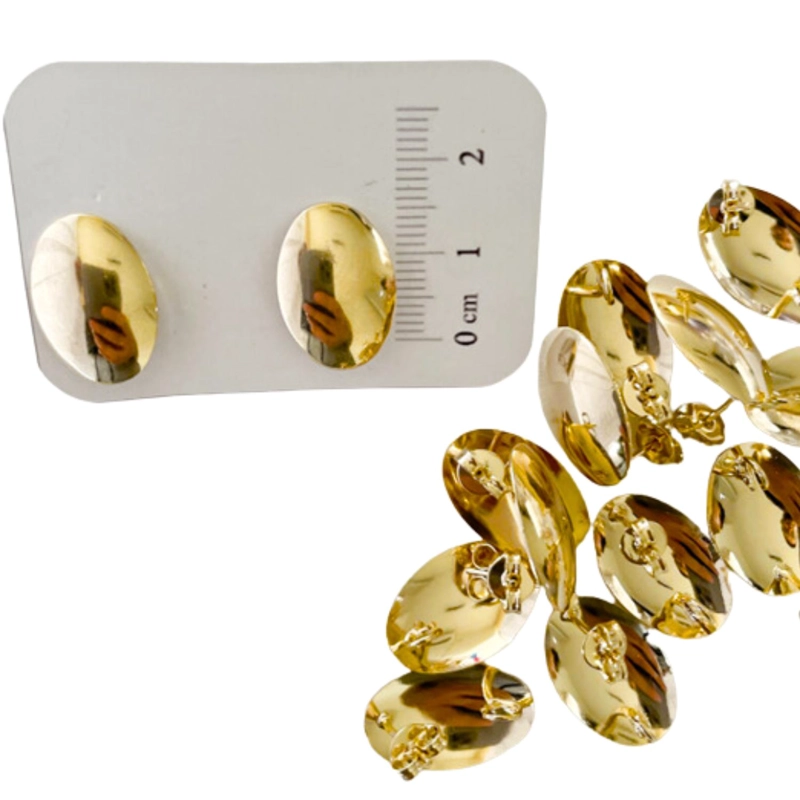 SET DE 6 PARES DE BASES DE AROS CON BAÑO DE ORO MODELOS 1 TAMAÑO TALLA UNICA AC10223 - 1