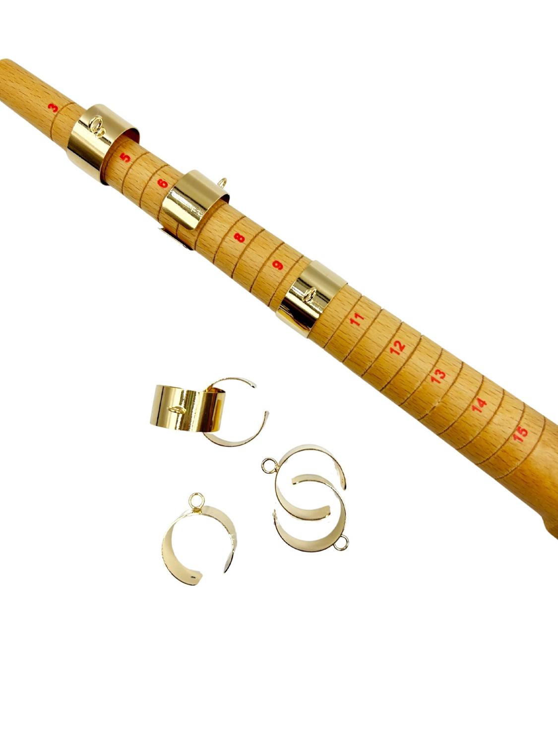SET X6 BASES PARA ANILLOS CON BAÑO DE ORO - 1