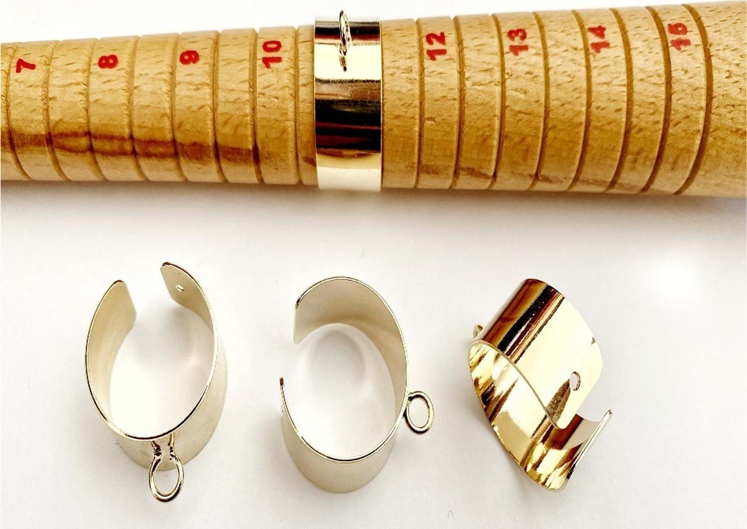 SET X6 BASES PARA ANILLOS CON BAÑO DE ORO - 2